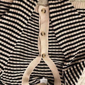 Gilli Black and Cream Knit Cardigan and skirt SET